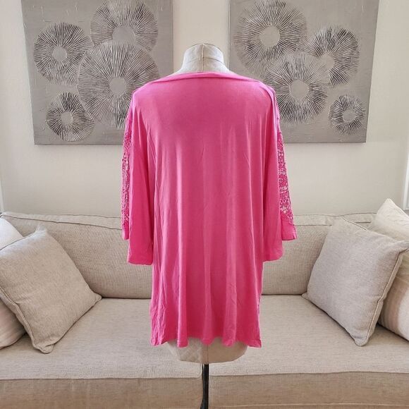 Amaryllis Flutter-Sleeve Boatneck Tunic Top sz XL - Picture 9 of 14